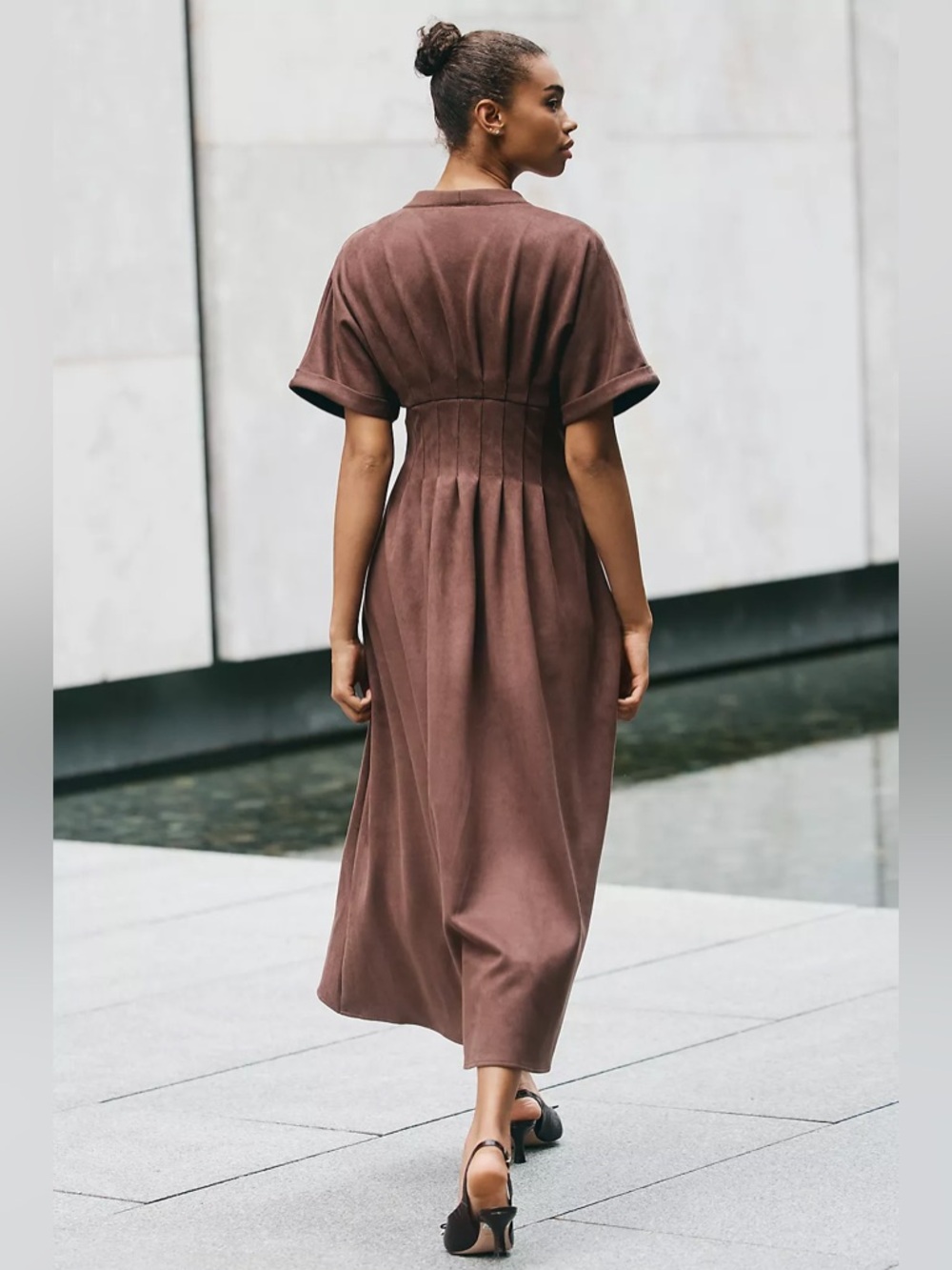NEW Anthropologie Exquise The Tobie Faux-Suede Shirt Dress - Picture 2 of 10